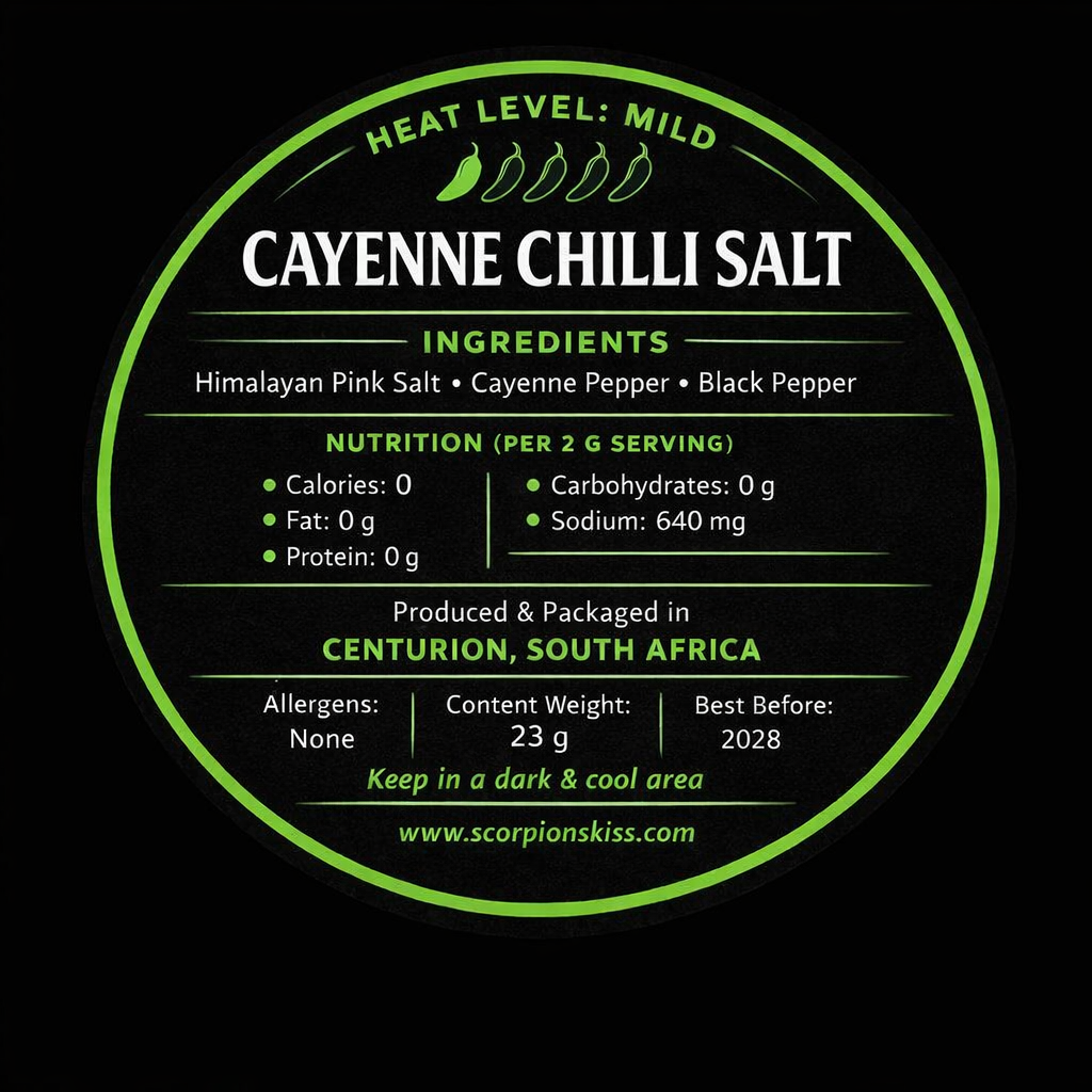 Scorpions Kiss Cayenne Pepper Chilli Salt